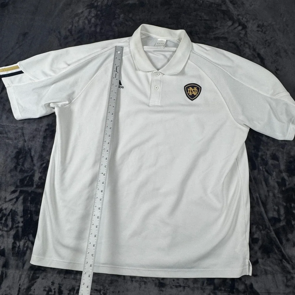 Adidas Polo Shirt Mens 2XL White Notre Dame Fighting Irish NCAA Golf